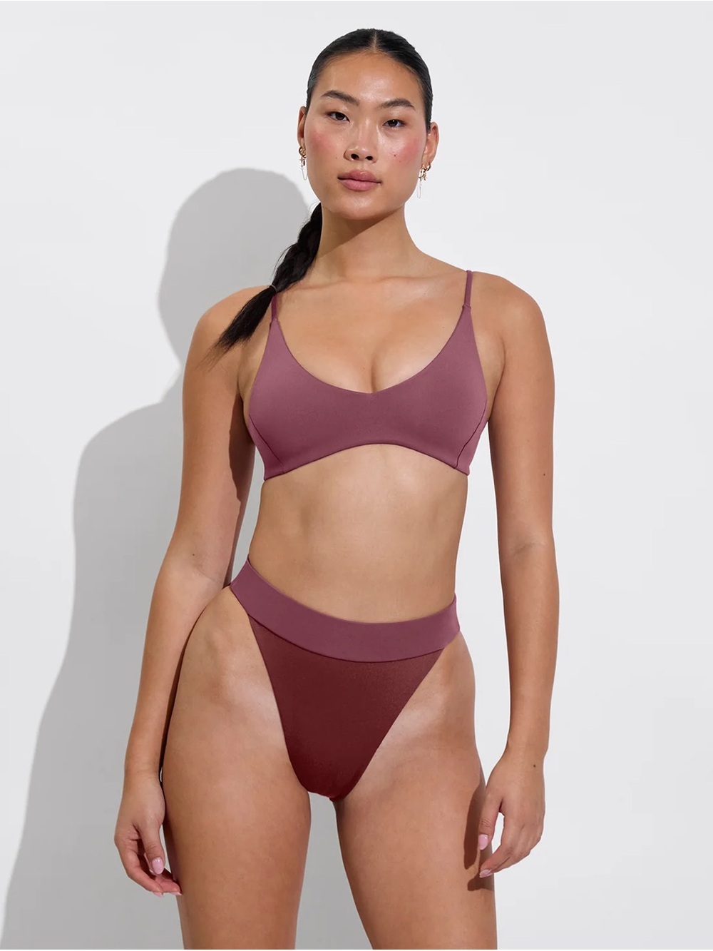 NWT Left on Friday Sunday Top in Desert Plum Large